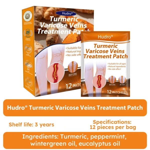 Hudros™ Turmeric Varicose Vein Treatment Patch