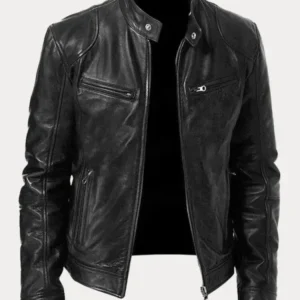 Biker Casual Zipper Leather Jacket