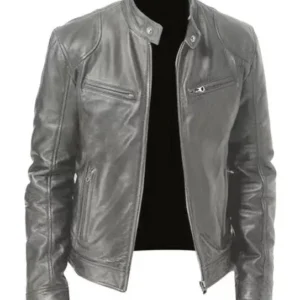 Biker Casual Zipper Leather Jacket