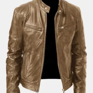 Biker Casual Zipper Leather Jacket