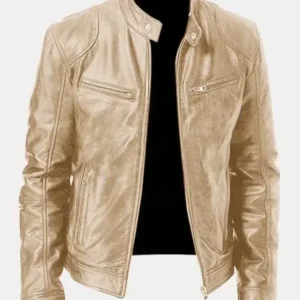 Biker Casual Zipper Leather Jacket