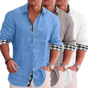 Gentleman Paneled Casual Buttons Pocket Line Shirt