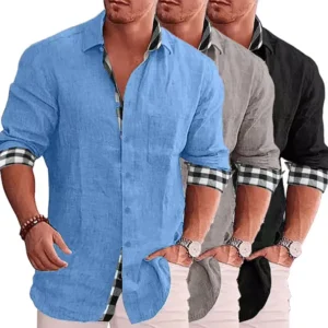 Gentleman Paneled Casual Buttons Pocket Line Shirt