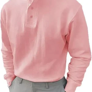 Gentleman’s Simple Basic Stand-up Collar Long-sleeved Polo Shirt