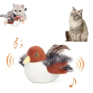 Interactive squeaking and fluttering bird for cats