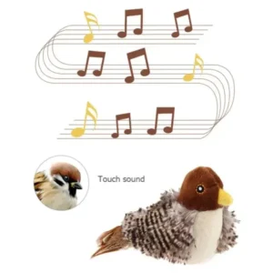 Interactive squeaking and fluttering bird for cats