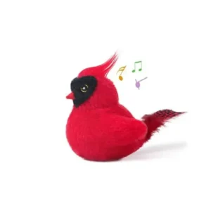 Interactive squeaking and fluttering bird for cats