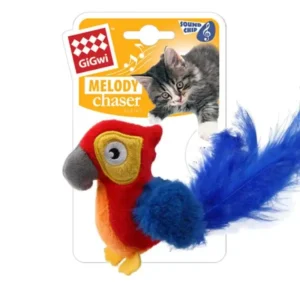 Interactive squeaking and fluttering bird for cats