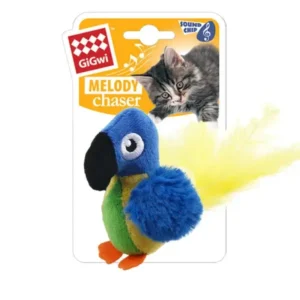 Interactive squeaking and fluttering bird for cats