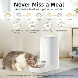 Never Miss a Mealtime with the 4L Automatic Pet Feeder