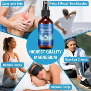 RELIEF-RIGHT ORGANIC MAGNESIUM OIL BODY SPRAY, ENHANCED IMMUNE FUNCTION: PAIN, STRESS & INSOMNIA RELIEF