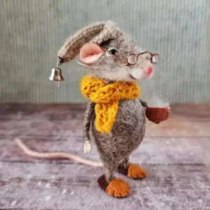 Stuart Little Handmade Cute Needle Felted Mouse