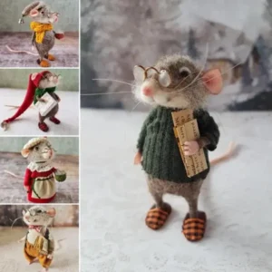 Stuart Little Handmade Cute Needle Felted Mouse