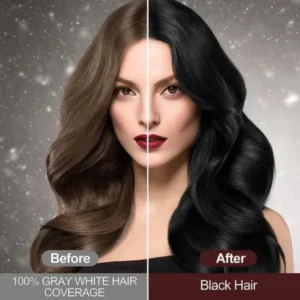 The New-Black Hair Dye Shampoo Instant 3 in 1-100% Black Coverage