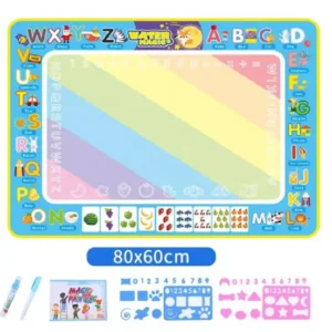 Water Doodle Mat ,Aqua Painting Drawing Mat Mess Free Learning Toy Mat