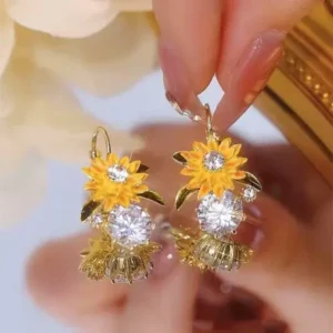 Histone™ Lymphatic Circulation Sunflower Germanium Earrings