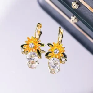 Histone™ Lymphatic Circulation Sunflower Germanium Earrings